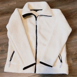 J Crew Zip Up Sherpa Fleece Ivory